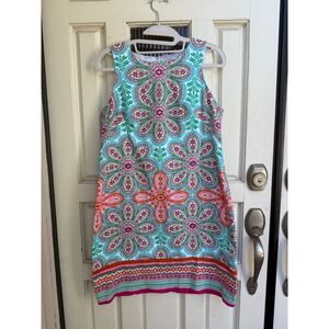 London Times Women's Sleeveless Dress Colorful Floral Print Casual Summer Size 6